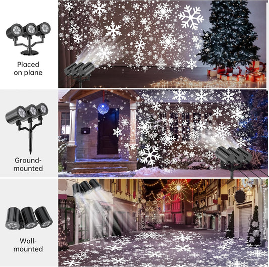 5 interchangeable snowflake light patterns