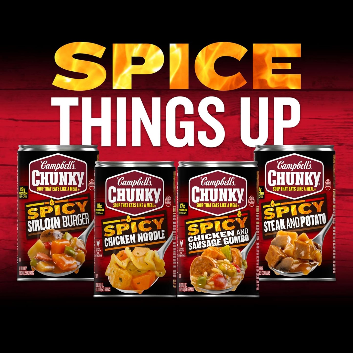 Campbell's Chunky Spicy Sausage Mac Soup, 18.8 oz Can – Single-Can Pantry Staple for Clutter-Free Apartment Kitchens