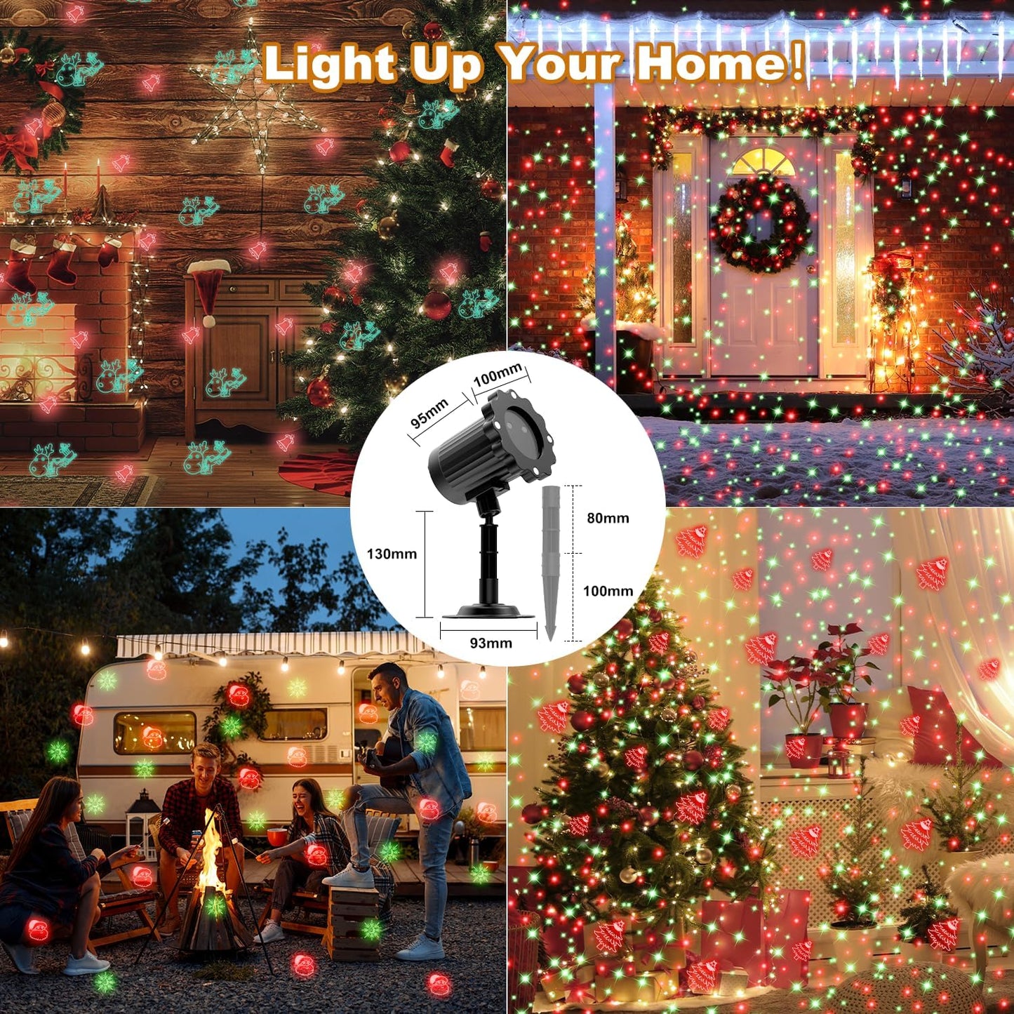 Christmas Light Projector for Living Room and Bedroom Holiday Decor – Indoor Firefly Pattern Lights with Remote and Timer