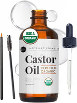 Kate Blanc Cosmetics Castor Oil Organic – USDA Certified Cold Pressed Oil for High End Skincare Rituals