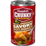 Campbell's Chunky Savory Pot Roast Soup – Family Weeknight Dinner Helper, Mild Flavor Kids Will Eat, 18.8 oz Can