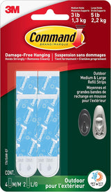 Command Outdoor Refill Strips – Clutter-Free Outdoor Hook Replacements with Clean Removal