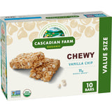 Cascadian Farm Organic Vanilla Chip Chewy Granola Bars – Office Desk Drawer Snack for Busy Workdays, 10ct Value Pack