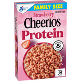 Cheerios Protein Strawberry Cereal – Quick 8g Protein Breakfast for Busy Work-from-Home Mornings, 15 oz Family Size