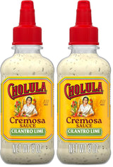 Cholula Cilantro Lime Cremosa Sauce – Backyard Taco Bar Topping for Cookouts & Grilling Nights, 8 fl oz Squeezable
