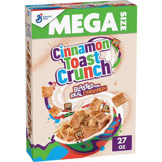 27 oz mega-size cardboard box sized for families and frequent snackers