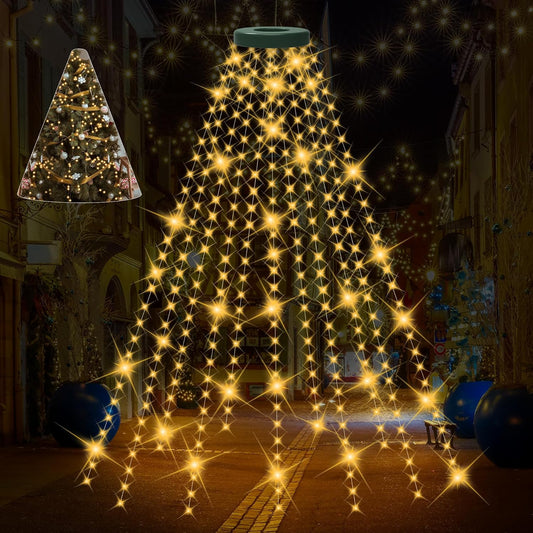 400 led bulbs across 16 hanging string lines covering 8.2ft