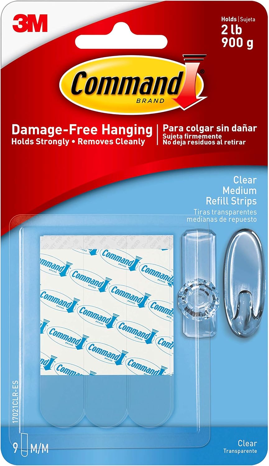 9 clear medium replacement strips per pack