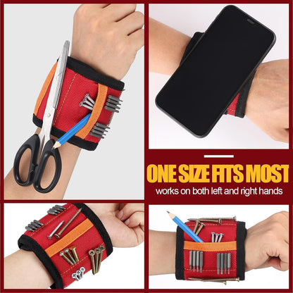 additional storage pockets for non-magnetic items (screws, washers, drill bits)
