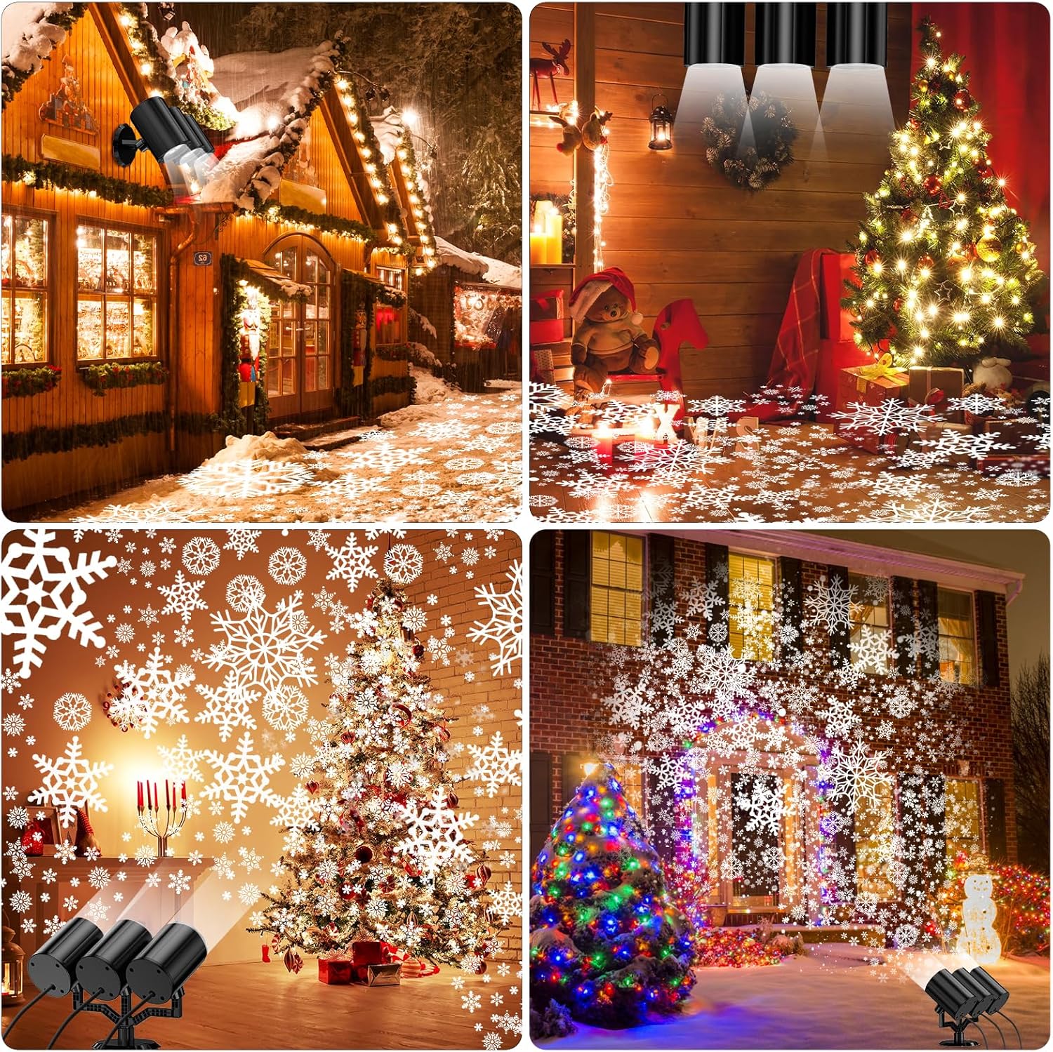 [Brand] Snowflake Projector Lamp – Cozy Bedroom and Living Room Winter Decor