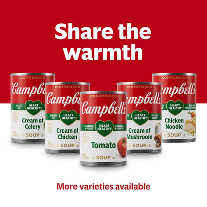 Campbell's Condensed Heart Healthy Cream of Chicken Soup, Family Pantry Pack of 4 for Hearty Casseroles