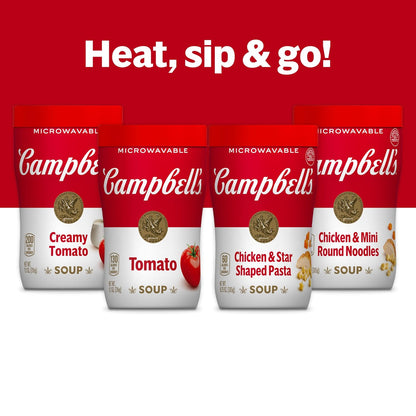 Campbell's Sipping Soup Creamy Tomato – Single-Serve Microwave Cup for Studio Apartments and Dorm Rooms