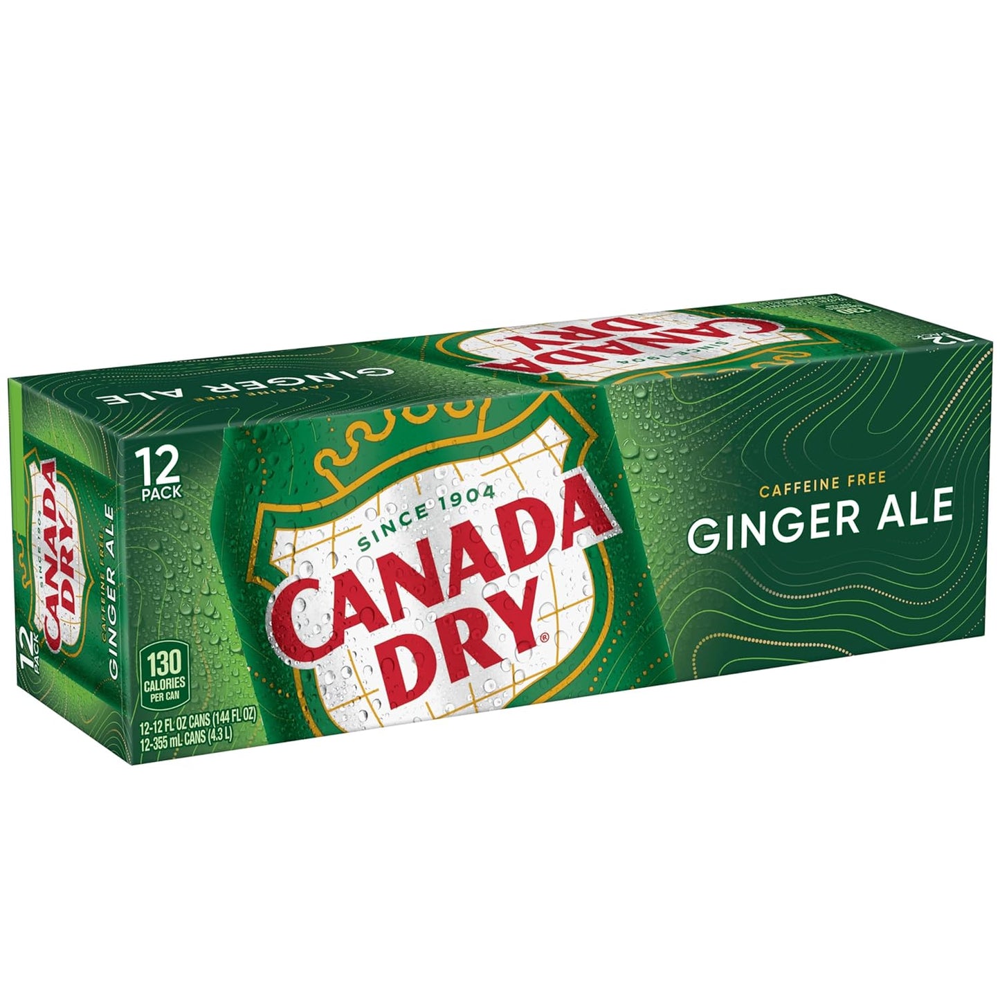 Canada Dry Ginger Ale Soda – Kid-Friendly Lunchbox Drink, Caffeine-Free 12 fl oz Cans 12 Pack