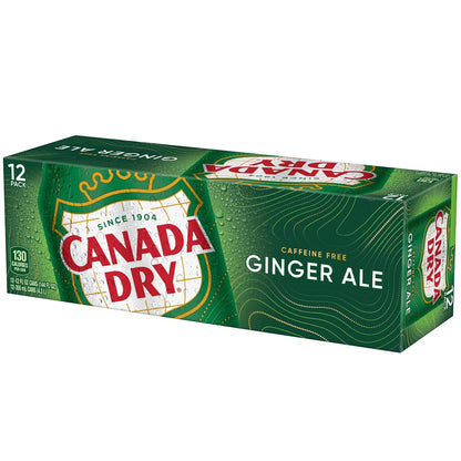 Canada Dry Ginger Ale Soda – Kid-Friendly Lunchbox Drink, Caffeine-Free 12 fl oz Cans 12 Pack