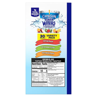 Capri Sun Roarin' Waters Variety Pack – Portable Hydration for Picnics, Field Trips and Park Days, 30 ct Box