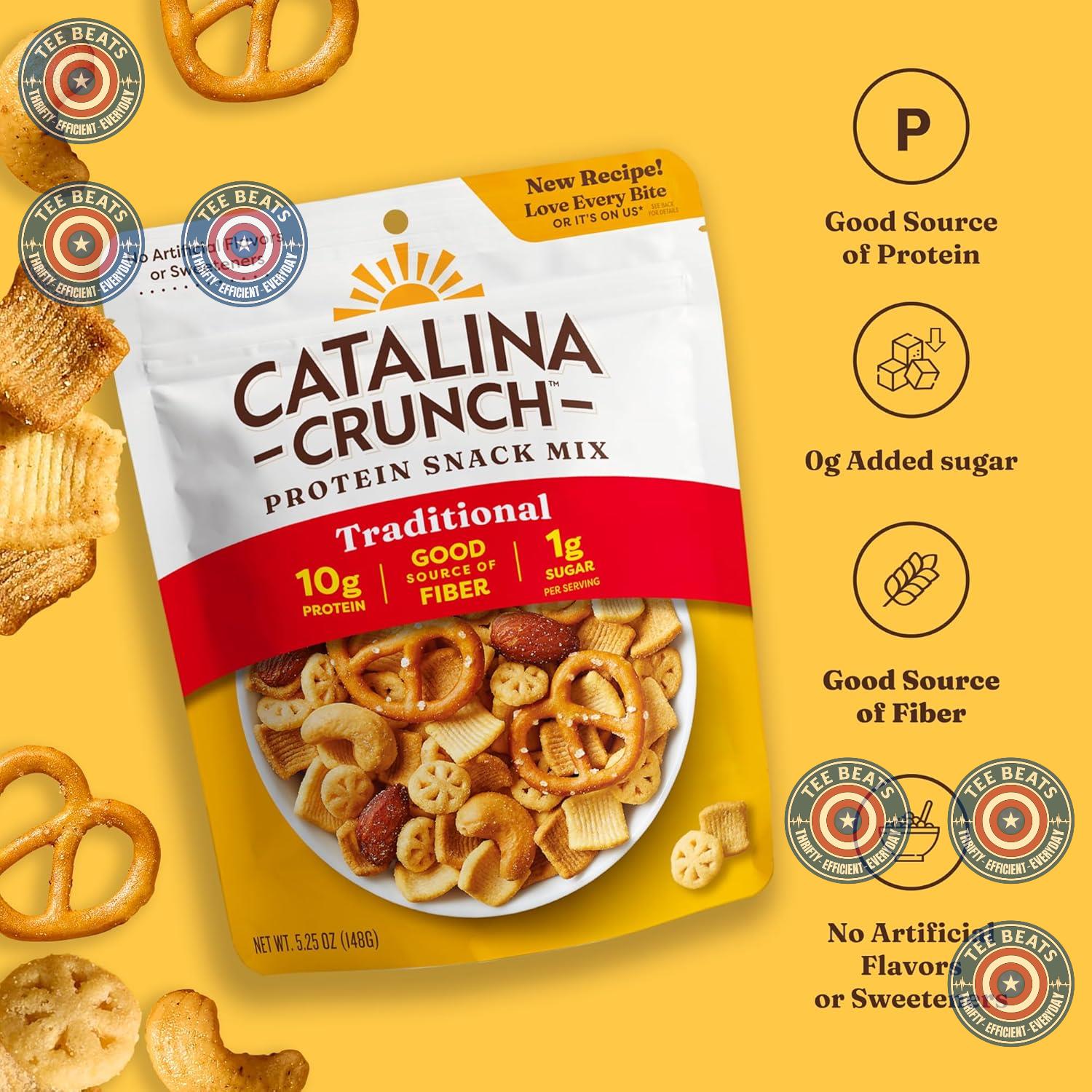 Catalina Crunch Protein Snack Mix - Office Desk Drawer Snack for Afternoon Focus and Energy, No Crumble Resealable Bag, 5.25 oz