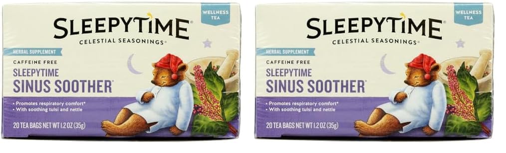Celestial Seasonings Sleepytime Echinacea Herbal Tea – Caffeine Free Bedtime Drink for Couples Evenings