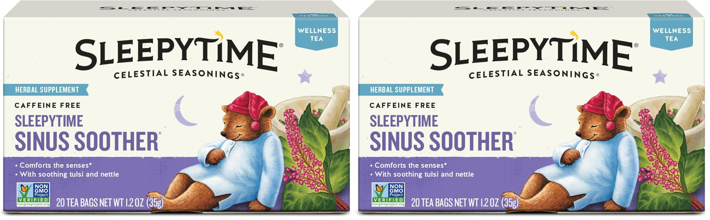 Celestial Seasonings Sleepytime Echinacea Herbal Tea – Caffeine Free Bedtime Drink for Couples Evenings