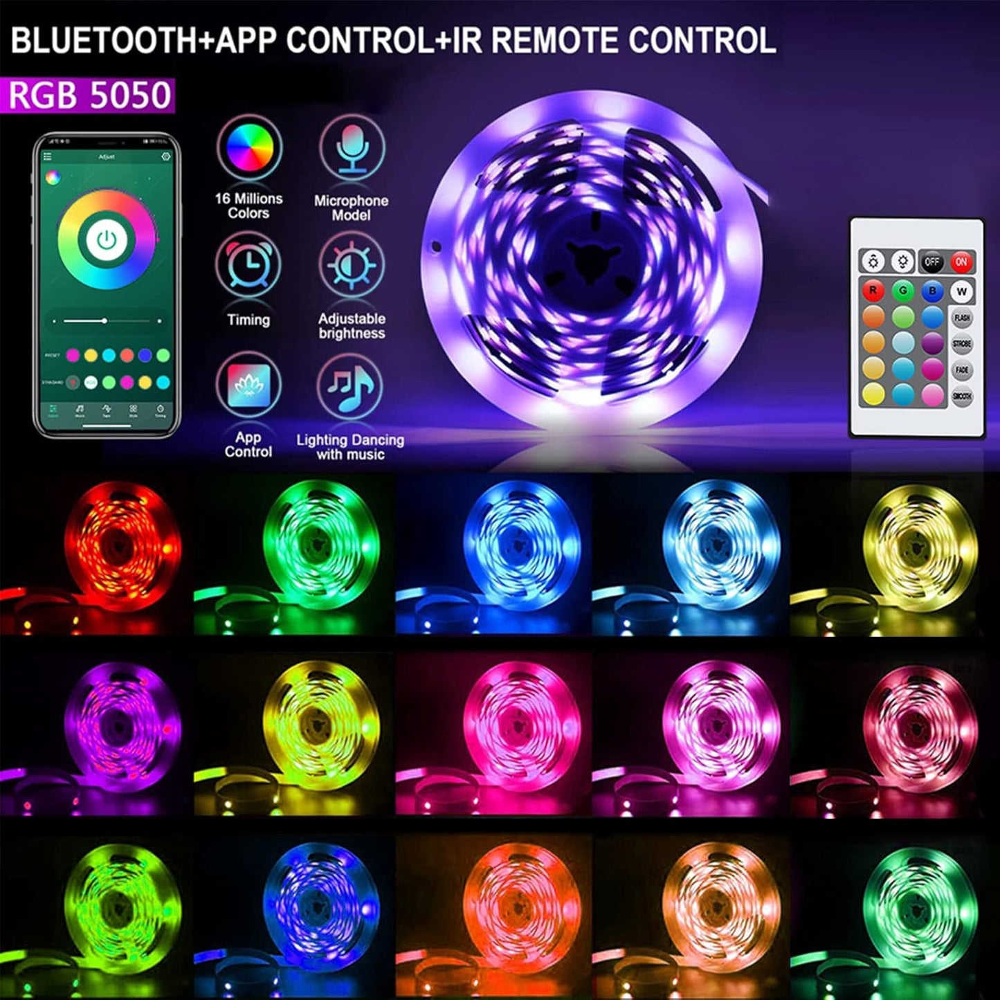 CHARKEE LED Strip Lights Birthday Gift for Her and Mom, Music Sync RGB Light Strip for Bedroom with Bluetooth App, Housewarming Holiday Present