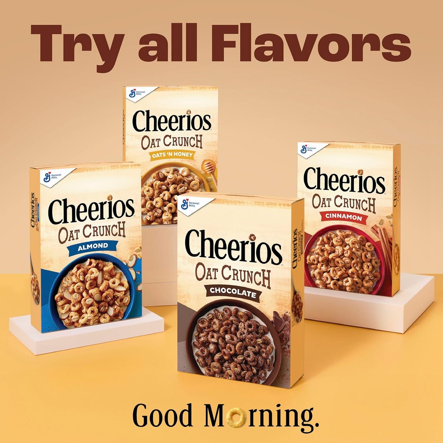 Cheerios Oat Crunch Almond Cereal – Kid Approved Family Breakfast Bowl for Busy School Mornings, 18.2 oz