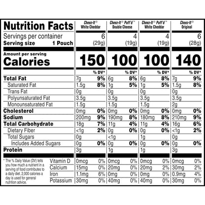 Cheez-It Cheese Crackers, Baked Snack Crackers, Crowd-Pleasing Snack for Hostess Gifting, Variety Pack, 17.72oz Box (20 Pouches)