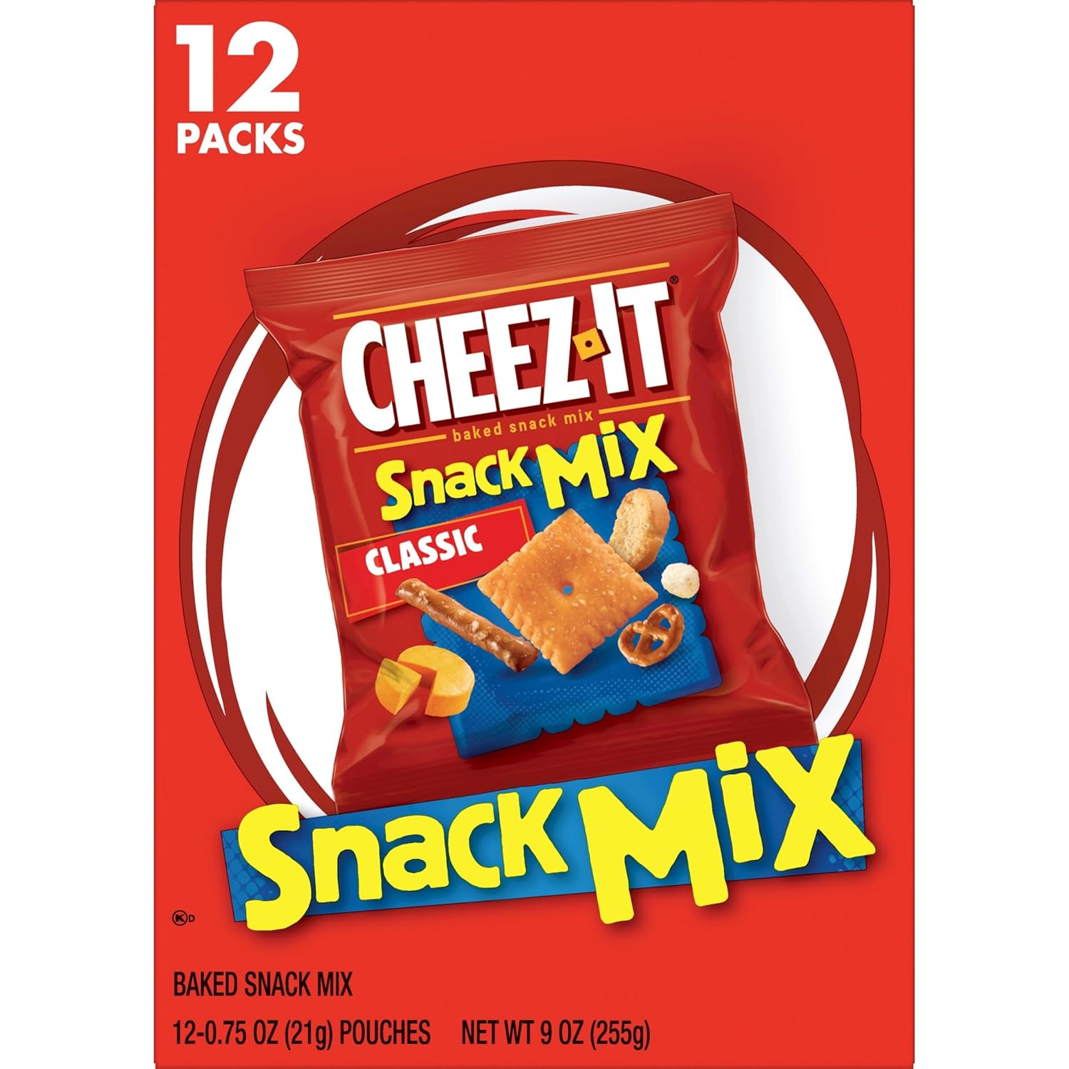 Cheez-It Snack Mix, Care Package Snack Variety, 12-Pouch Gift Box for Friends, Neighbors, and Hosts