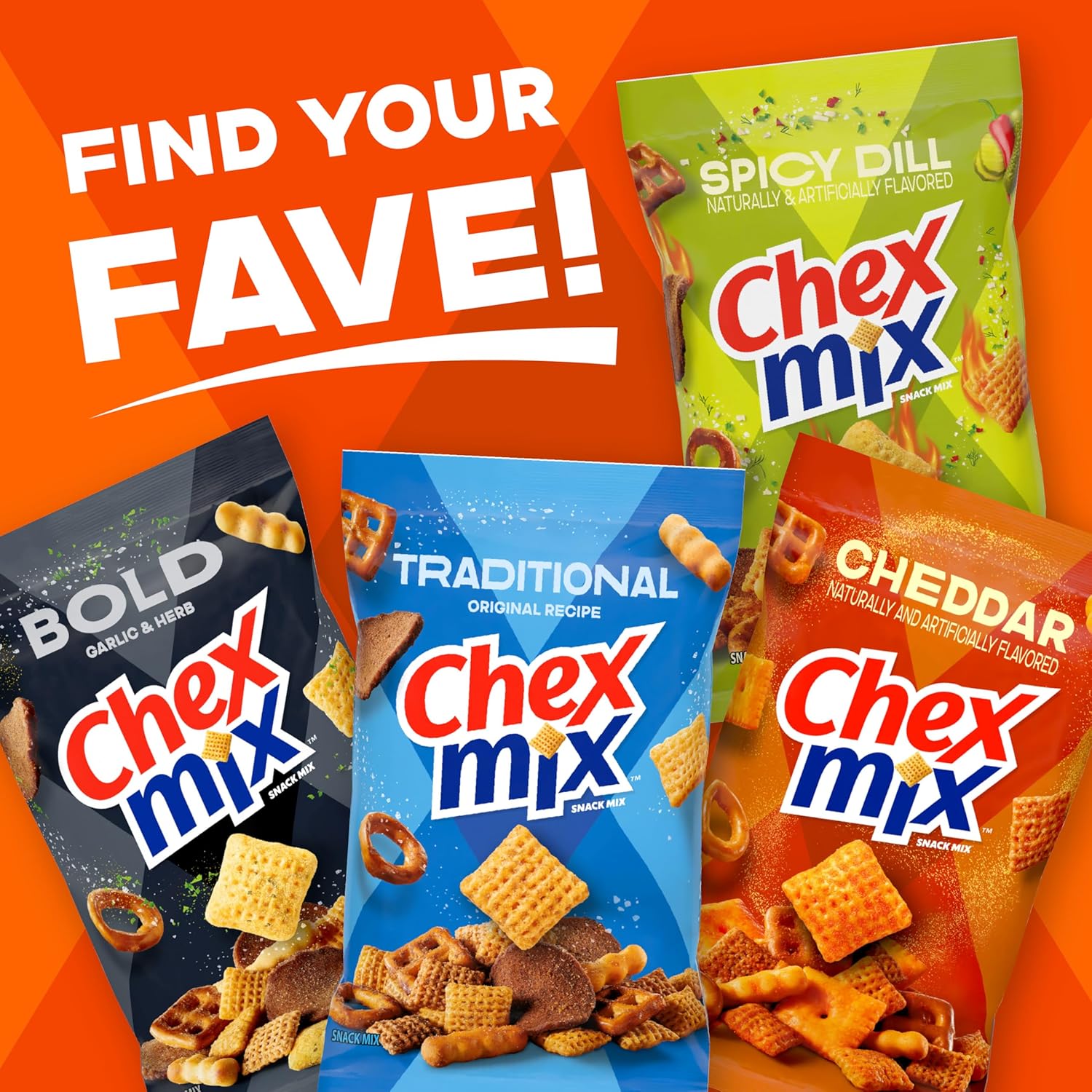 Chex Mix Cheddar Snack Mix – Camping and Road Trip Snack, 13.5 oz Family Size