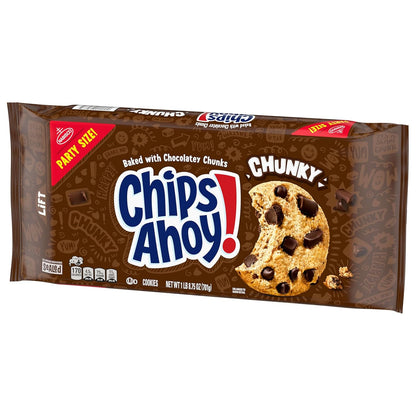 CHIPS AHOY! Chunky Chocolate Chip Cookies Party Size – Office Break Room Snack for Team Meetings, 24.75 oz