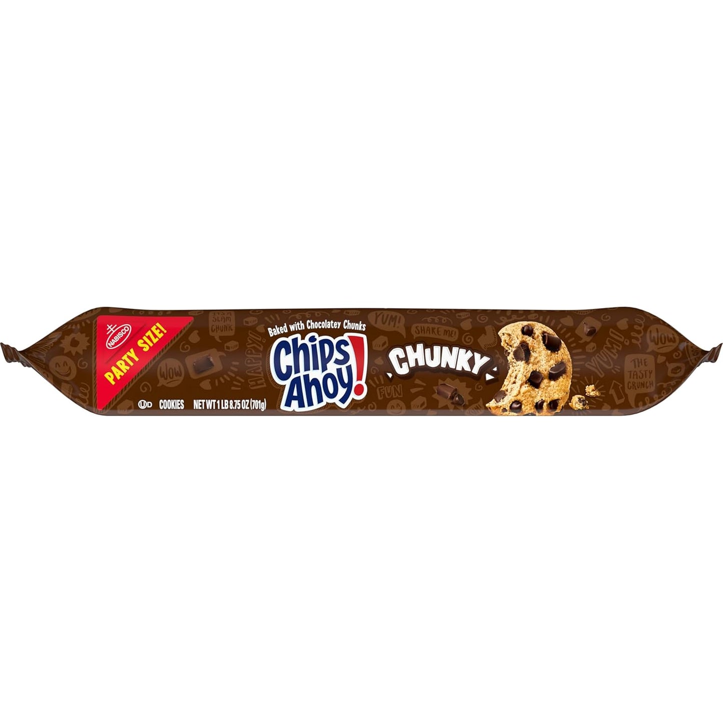 CHIPS AHOY! Chunky Chocolate Chip Cookies Party Size – Office Break Room Snack for Team Meetings, 24.75 oz