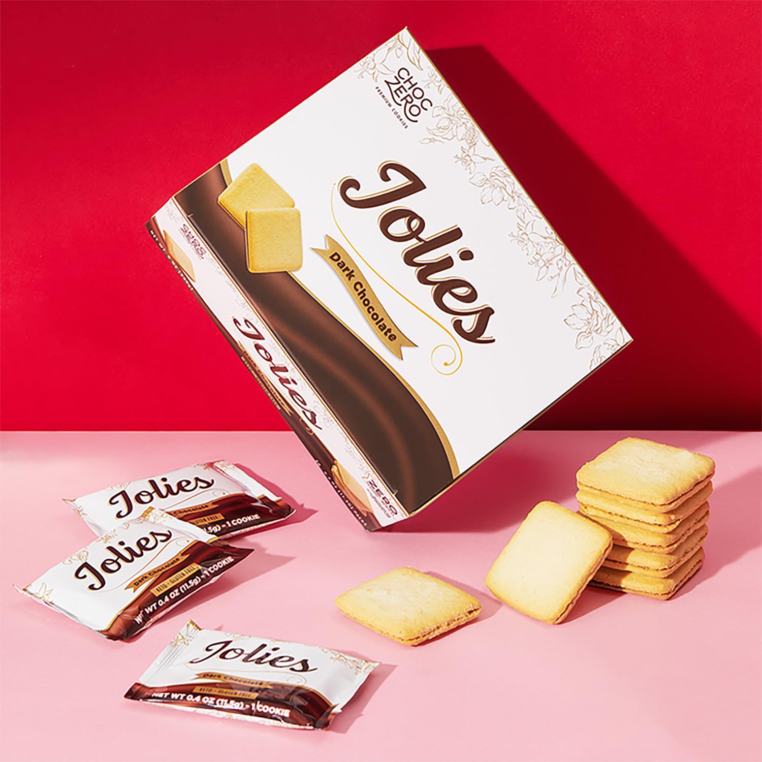 ChocZero Dark Chocolate Jolies – Artisan Crafted Sugar Free Cookies for Sophisticated Entertaining, 20 Keto