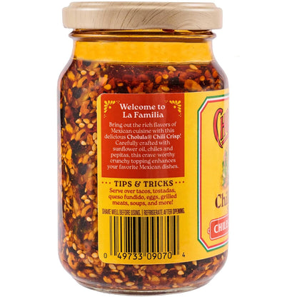 Cholula Chili Crisp Chiles & Pepitas – Clean-Ingredient Flavor Topping for Guilt-Free Family Meals, 8 oz