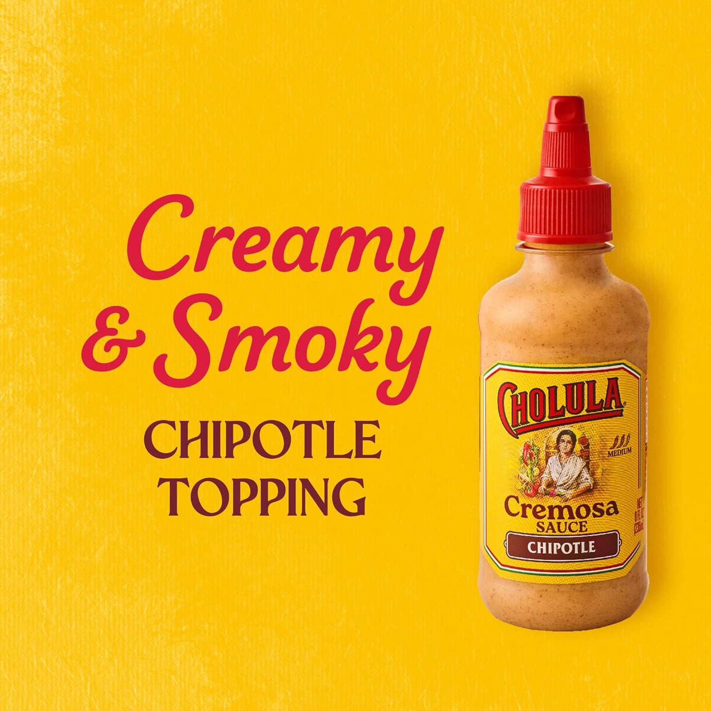 Cholula Chipotle Cremosa Sauce – Backyard Taco Bar Essential for Outdoor Grilling Season, 8 fl oz Squeezable Bottle