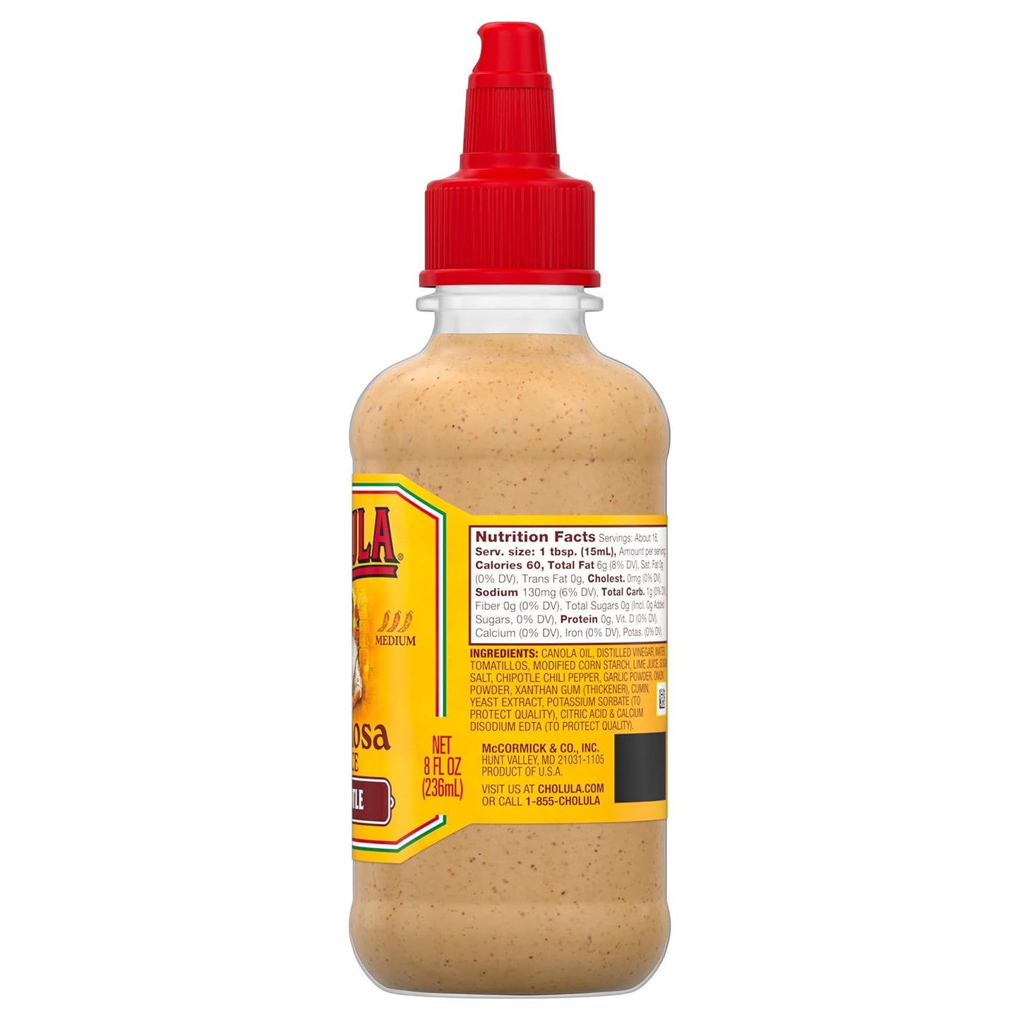 Cholula Chipotle Cremosa Sauce – Backyard Taco Bar Essential for Outdoor Grilling Season, 8 fl oz Squeezable Bottle