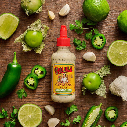 Cholula Cilantro Lime Cremosa Sauce – Backyard Taco Bar Topping for Cookouts & Grilling Nights, 8 fl oz Squeezable