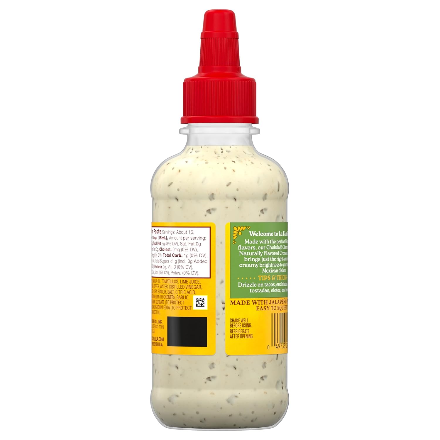 Cholula Cilantro Lime Cremosa Sauce – Backyard Taco Bar Topping for Cookouts & Grilling Nights, 8 fl oz Squeezable
