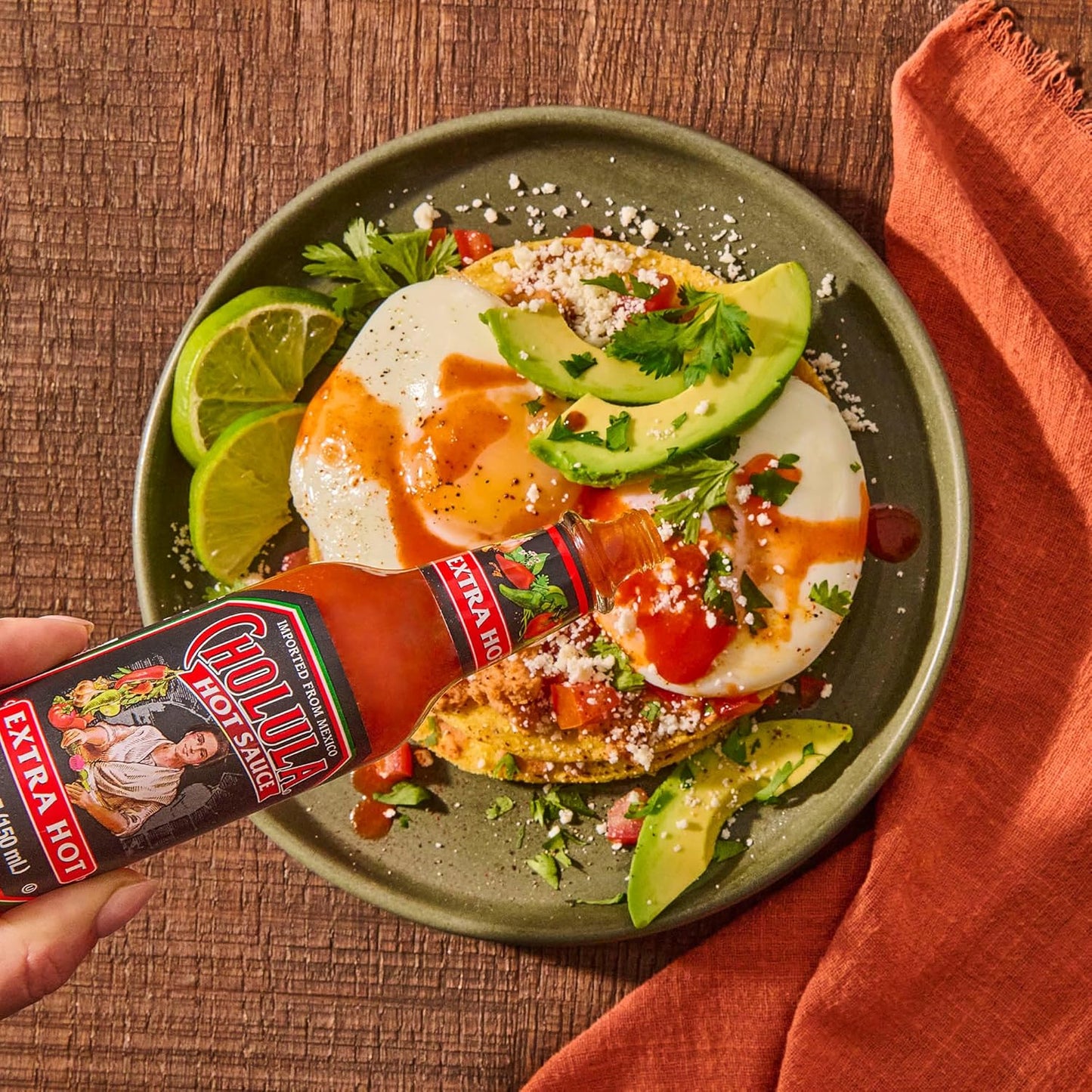 Cholula Hot Sauce Extra Hot – Camping and Cookout Heat Booster for Grilled Meats, 5 fl oz Glass Bottle