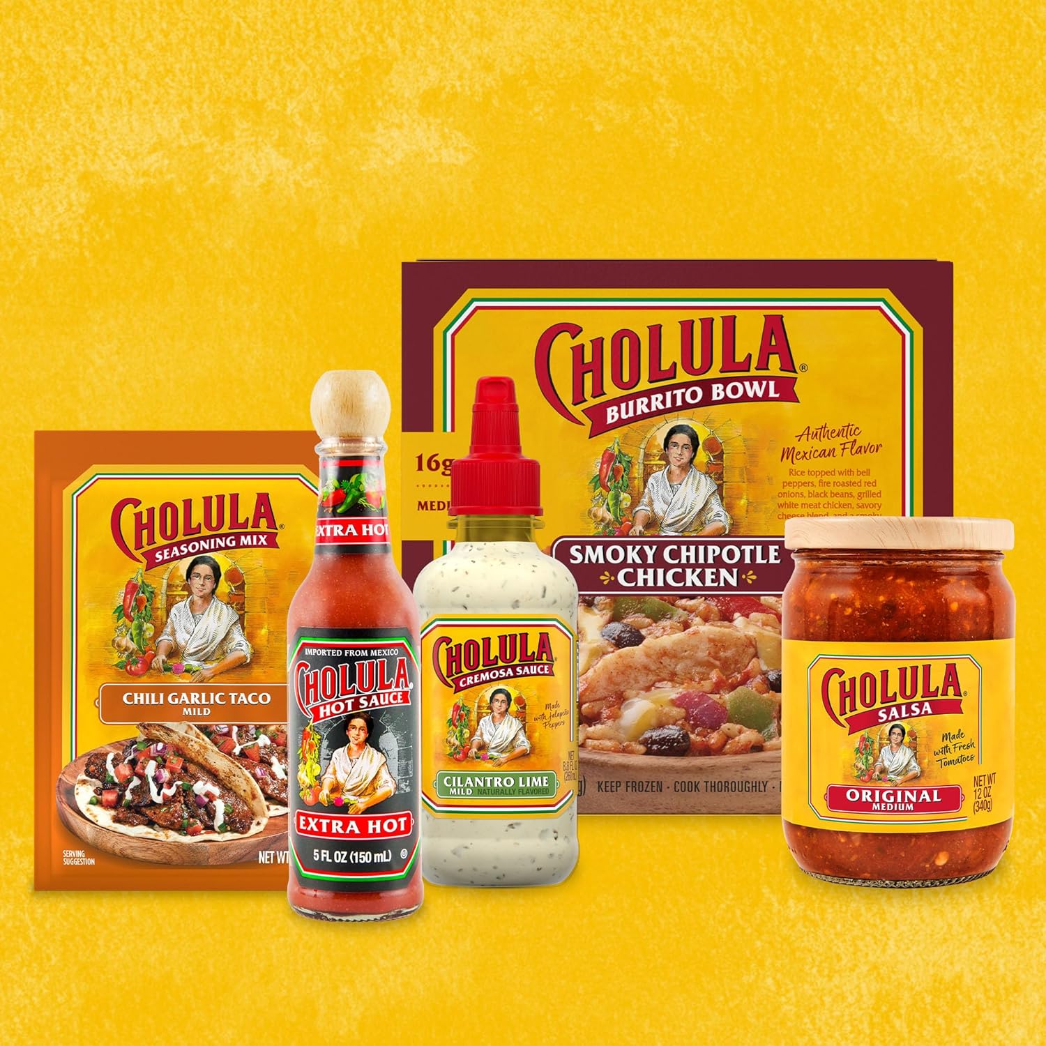 Cholula Hot Sauce Extra Hot – Camping and Cookout Heat Booster for Grilled Meats, 5 fl oz Glass Bottle