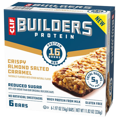 CLIF BUILDERS Protein Bar 6-Pack - Thoughtful Peanut Butter Chocolate Gift for Fitness Lovers and Health-Conscious Friends