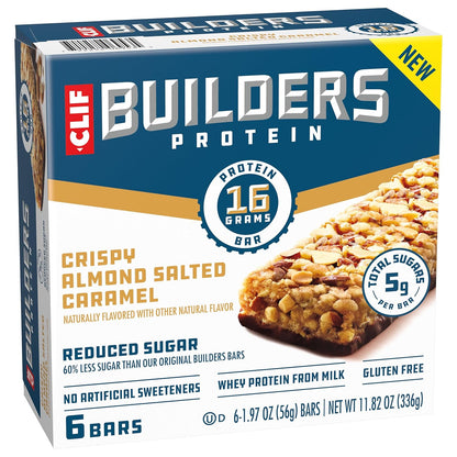 CLIF BUILDERS Protein Bar 6-Pack - Thoughtful Peanut Butter Chocolate Gift for Fitness Lovers and Health-Conscious Friends