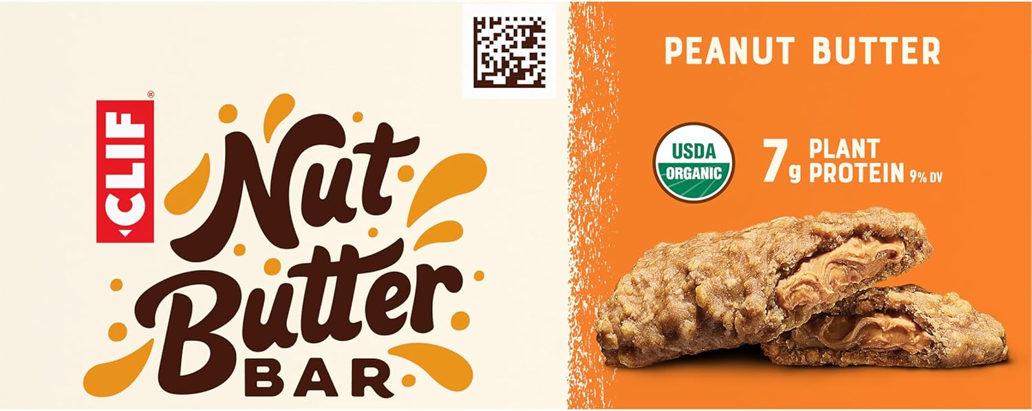 CLIF Nut Butter Bar Peanut Butter – Mid-Morning Office Snack to Beat the Slump, 5-Pack