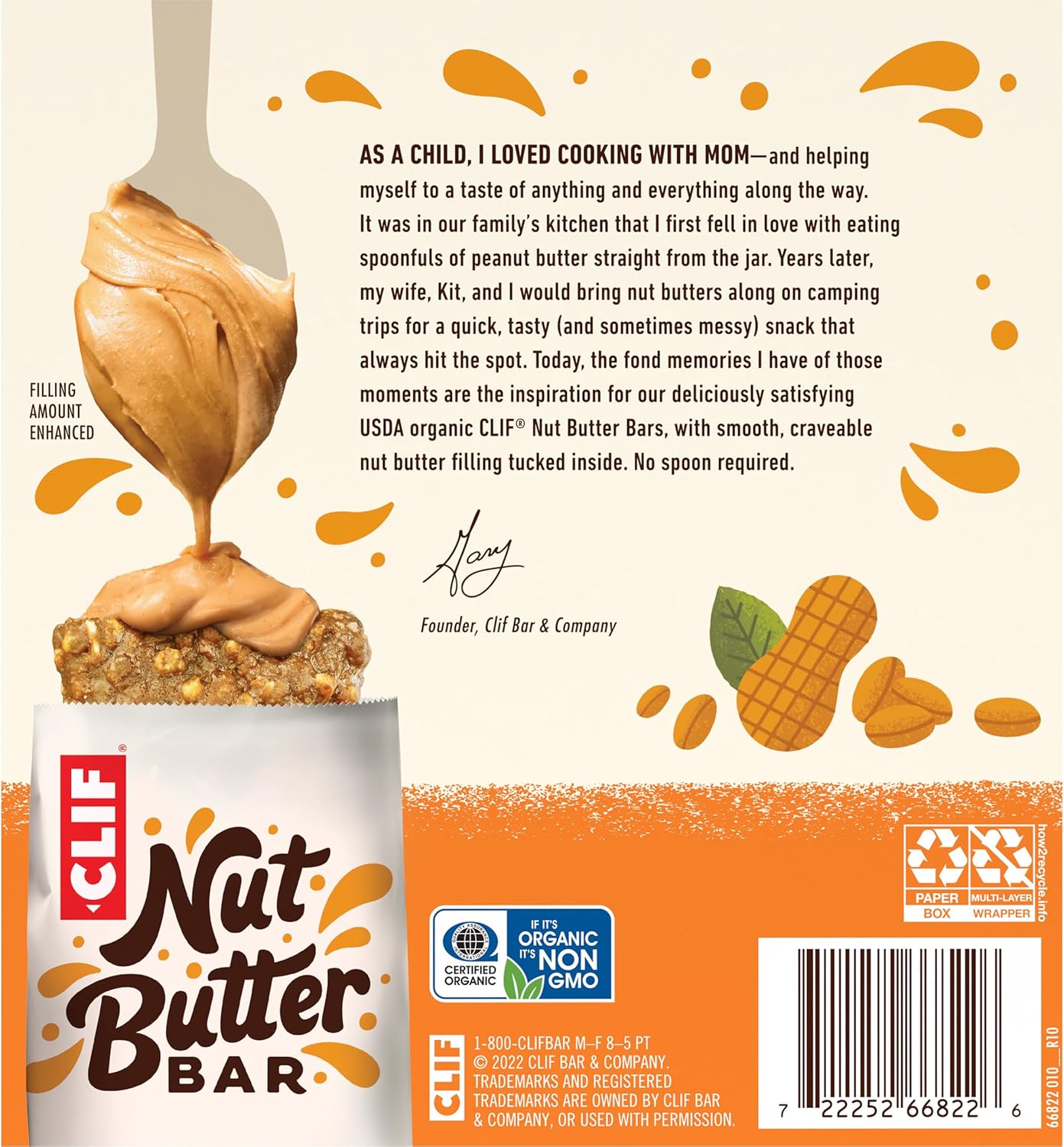 CLIF Nut Butter Bar Peanut Butter – Mid-Morning Office Snack to Beat the Slump, 5-Pack