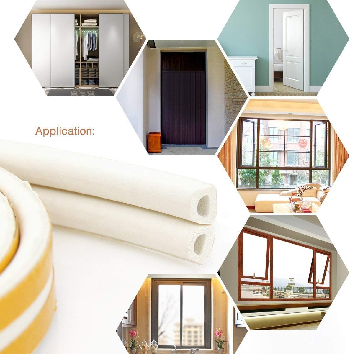 CloudBuyer Window Soundproofing Strip for Home Office Focus, 33Ft D-Type Door Seal to Block Traffic Noise