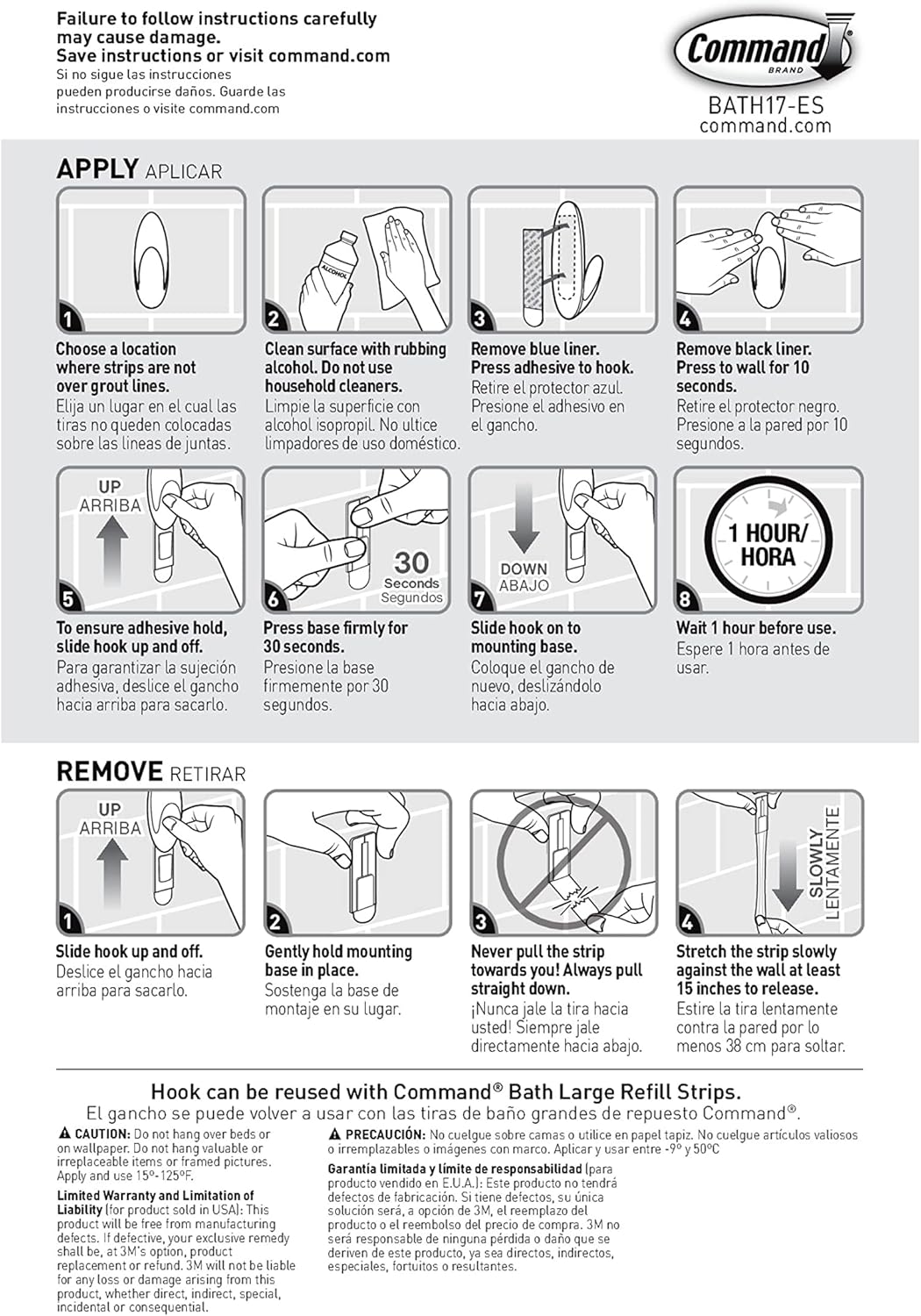 Command Bath Large Towel Hook Value Pack – Child-Friendly Towel Hooks for Kids' Bathroom at Reachable Height