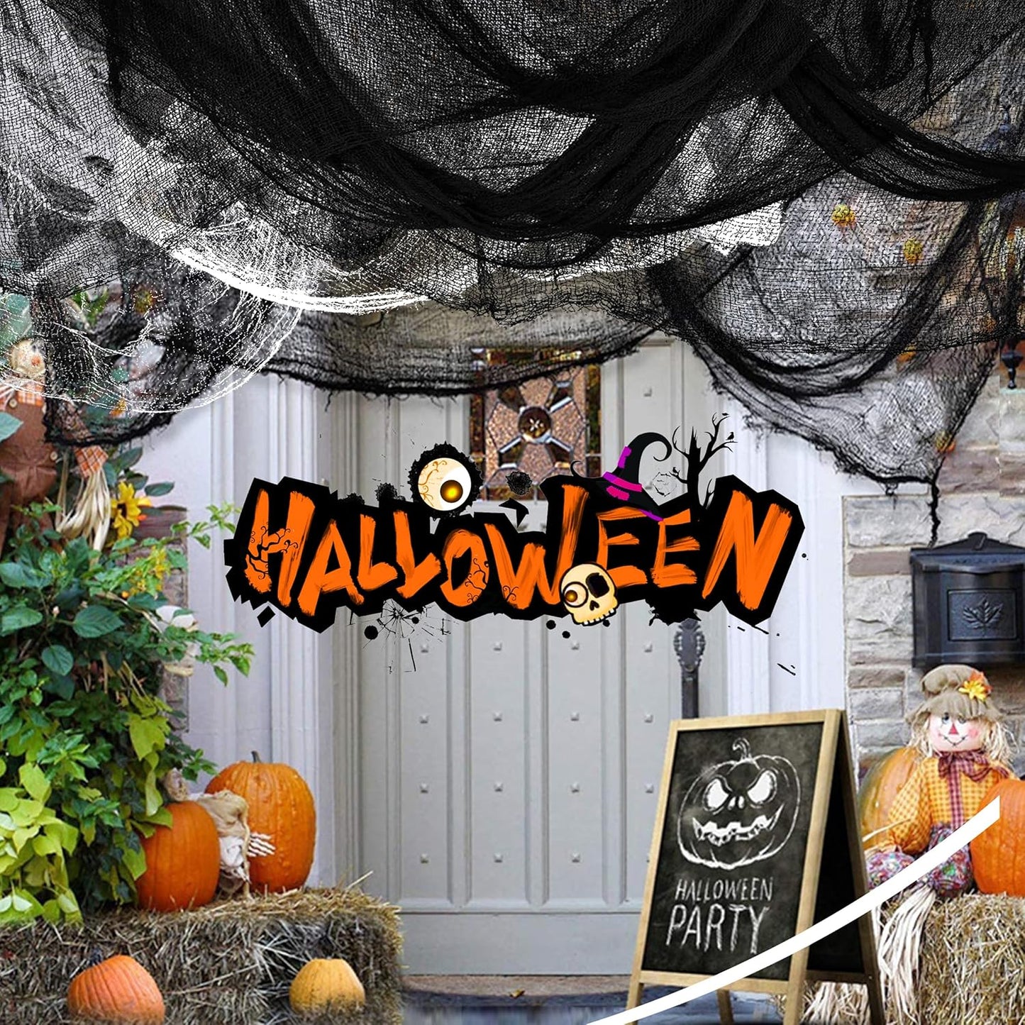 Creepy Cloth Flame-Free Gauze Decor – Safer Halloween Setup for Homes with Kids and Pets