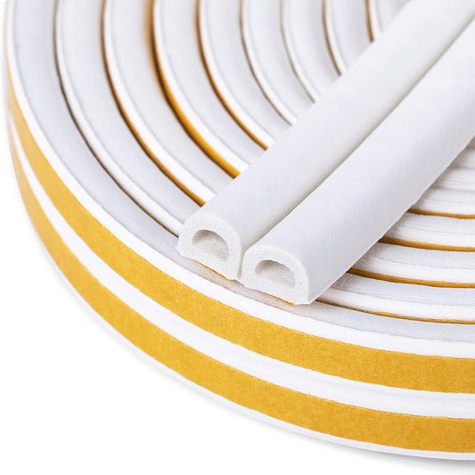 d-type foam sealer strip profile measuring 9x6mm for 4-5mm gaps