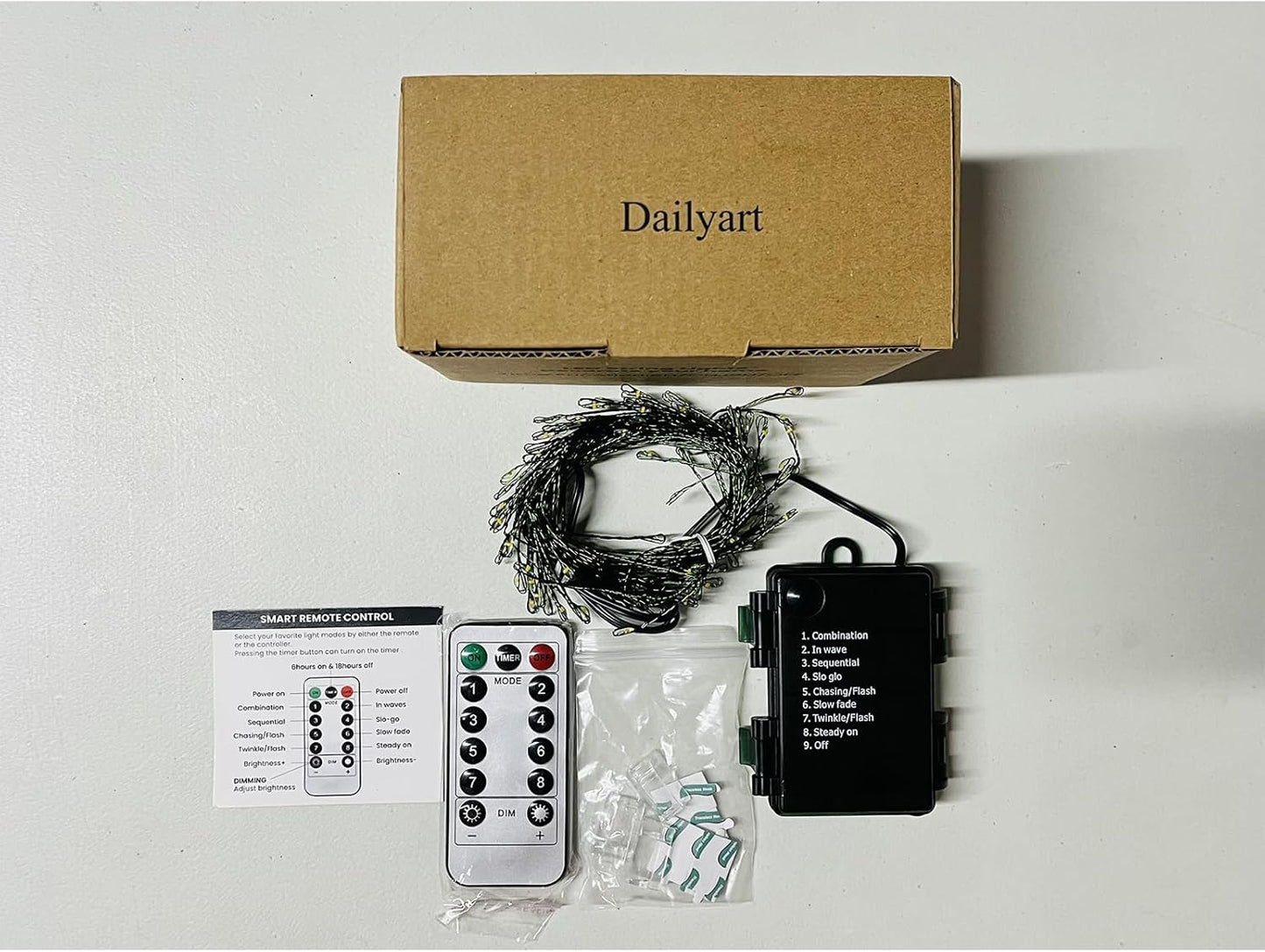 Dailyart Waterproof Starry Lights 6ft 200 LED – Patio String Lighting and Garden Trellis Decor, Battery Operated