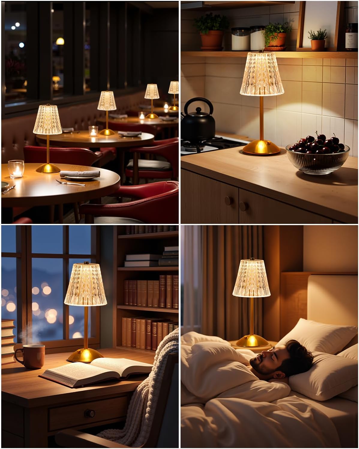 Dask Lamp Cordless Crystal Table Lamp – Thoughtful Housewarming Gift for New Homeowners and First Apartment