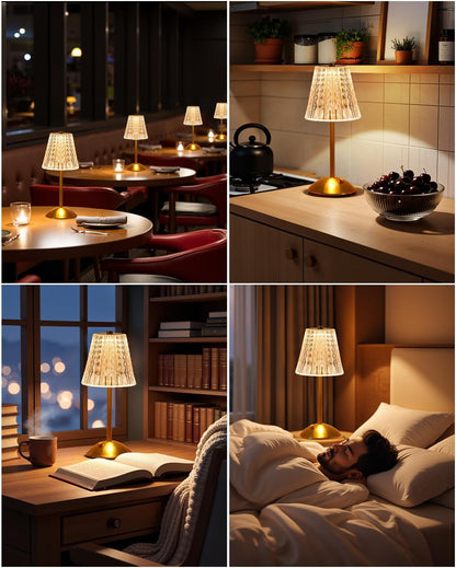 Dask Lamp Cordless Crystal Table Lamp – Thoughtful Housewarming Gift for New Homeowners and First Apartment