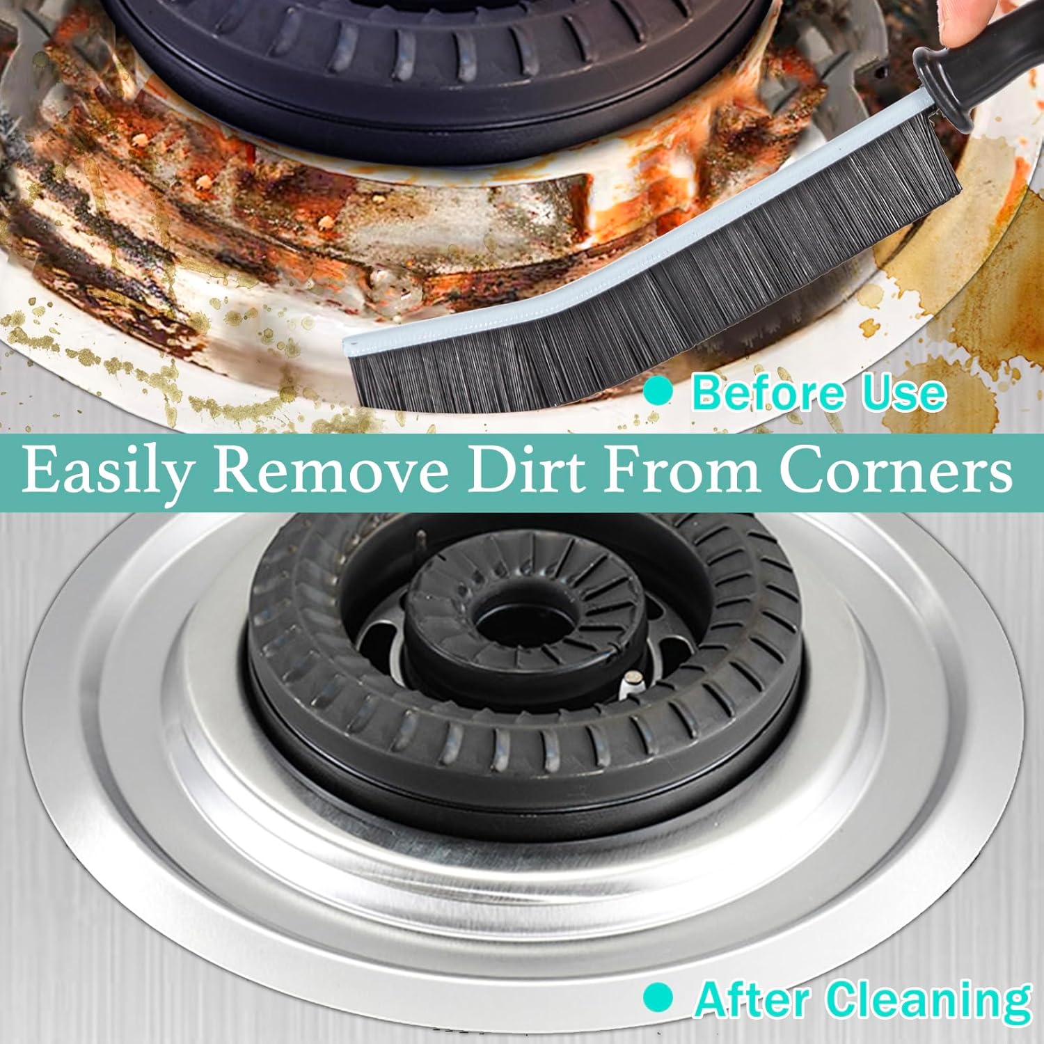 ECOZAY Crevice Cleaning Brush – Streamlined 3-Pack for Intentional, Clutter-Free Bathrooms