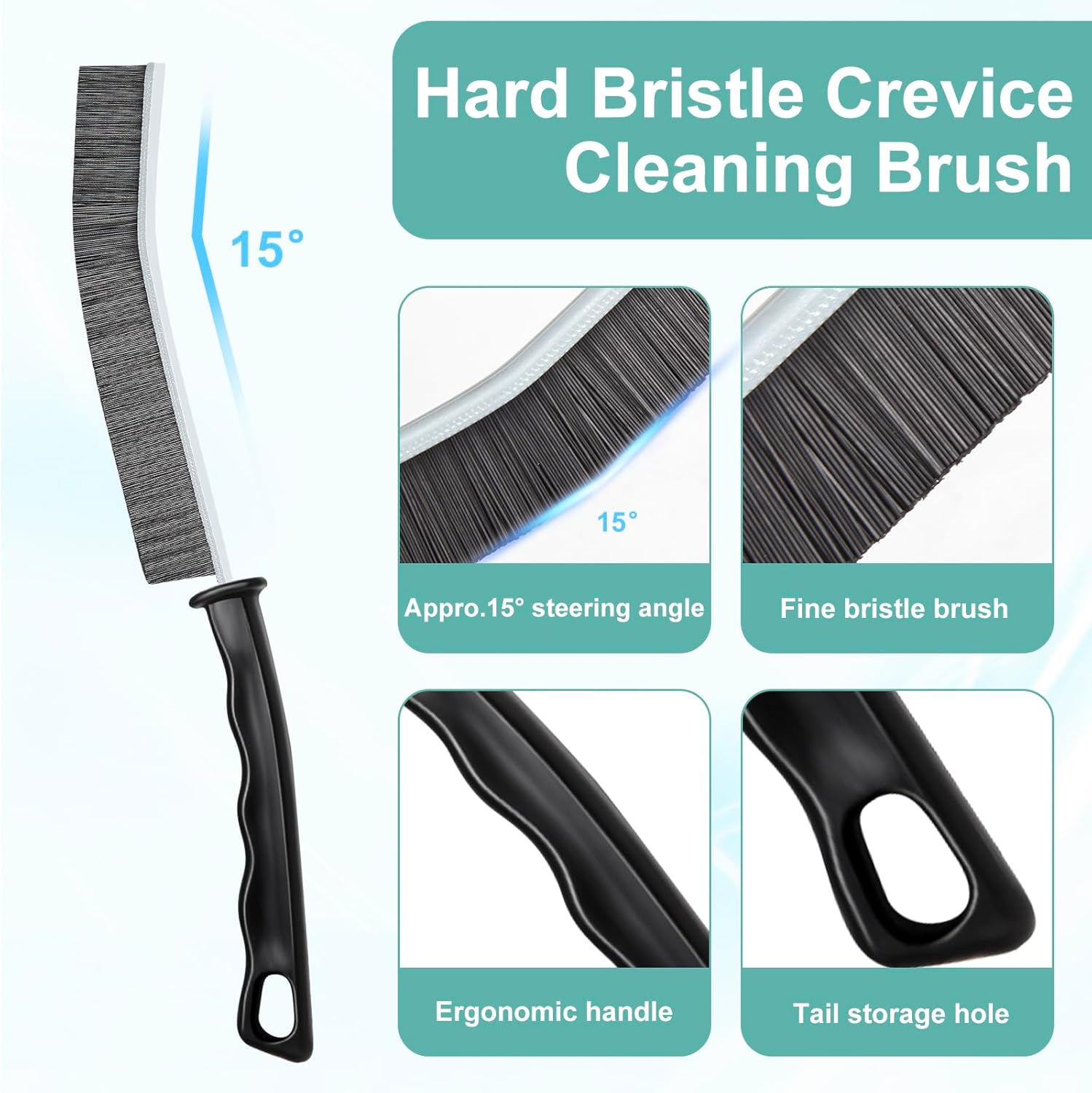 ECOZAY Crevice Cleaning Brush – Streamlined 3-Pack for Intentional, Clutter-Free Bathrooms
